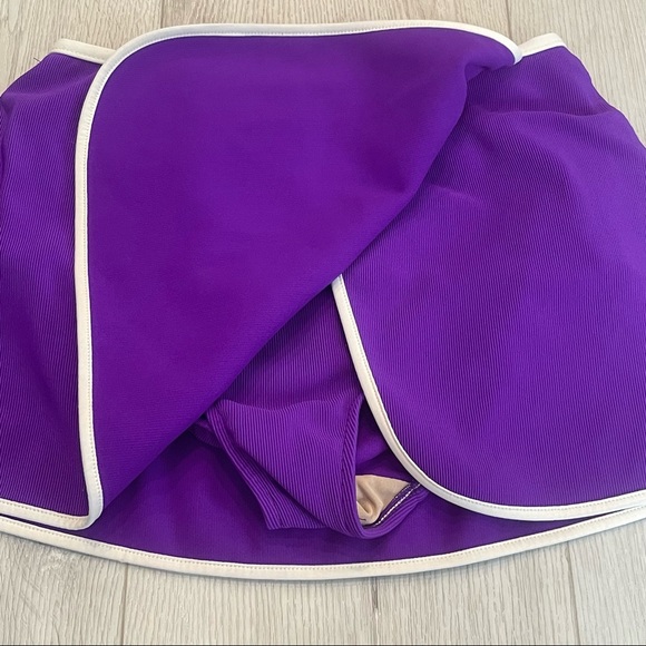 Lands’ End Purple Swim Wrap Skirt Bottoms with Built in Briefs Size 12 - Picture 5 of 10